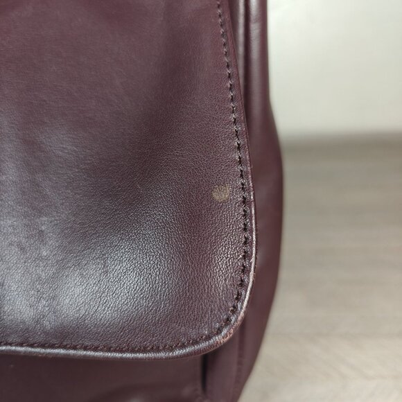 Vintage Etienne Aigner Oxblood Leather Shoulder Bag Organizer Compartments - Picture 12 of 14